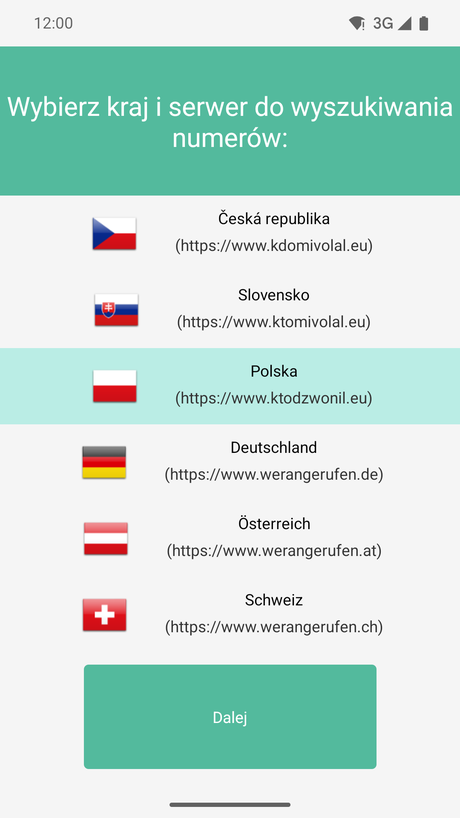 Wybór kraju