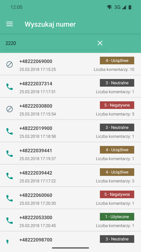 Wyszukiwanie numeru telefonu