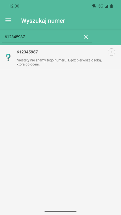 Numer telefonu nie został znaleziony